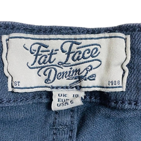 🍀 FAT FACE denim navy blue cropped jeans women’s size 6 - Picture 4 of 8